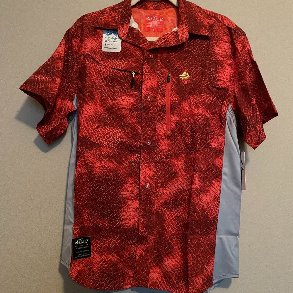 Loco Skailz, S, Mens Print Performance Fishing Short Sleeve Top